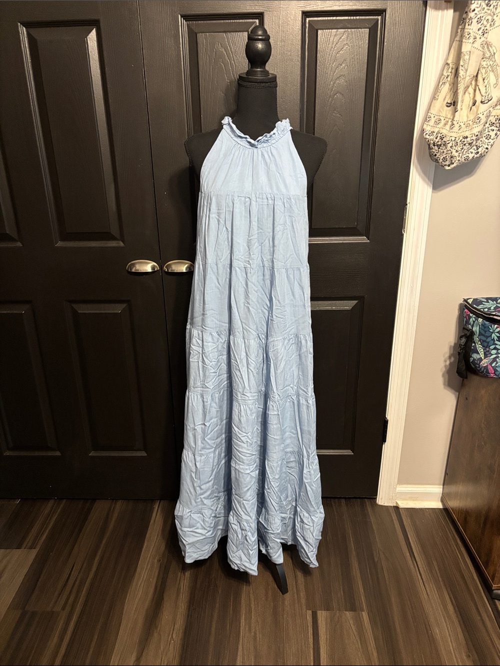 Light Blue Halter Maxi Dress